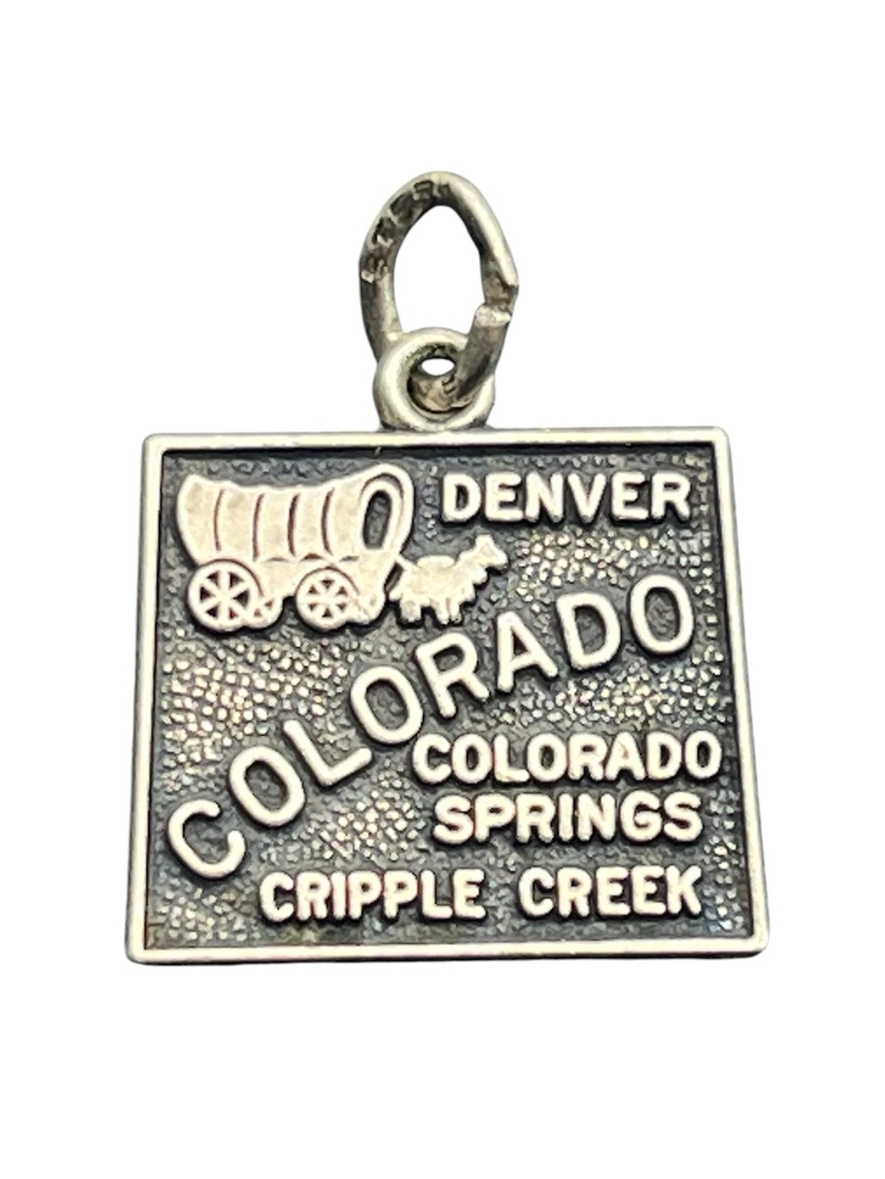 Denver Colorado sterling silver Beau souvenir pendant for necklace vintage charm